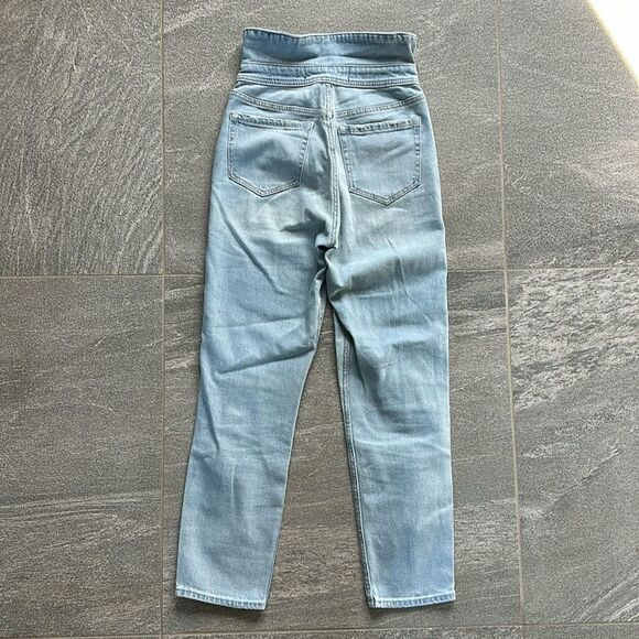 Hollister Vintage Stretch Fold Over Ultra High Rise Mom Jean Light Wash Denim 25 - Picture 10 of 16